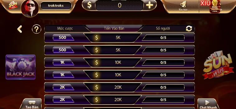 Hướng Dẫn Chơi Black Jack Tại SunWin Chi Tiết Cho Người Mới Bắt Đầu