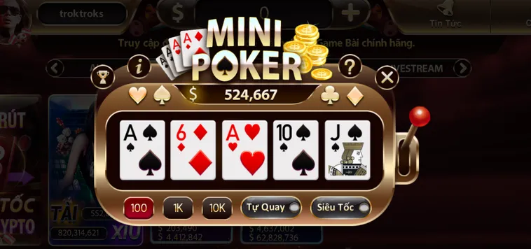 Minigame Mini Poker Tại SunWin Trải Nghiệm Quay Hũ Đẳng Cấp Và Sang Trọng