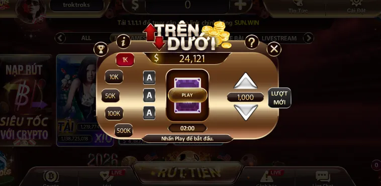 Minigame Trên Dưới Tại SunWin Bí Kíp Dự Đoán Chính Xác Nhận Thưởng Lớn