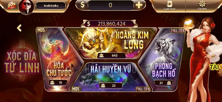 Hướng Dẫn Chơi Minigame Xóc Đĩa Tứ Linh Tại SunWin Thắng Đậm